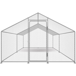 Enclos à poules 12 m² parc grillagé 4 x 3 x 2 M acier galvanisé