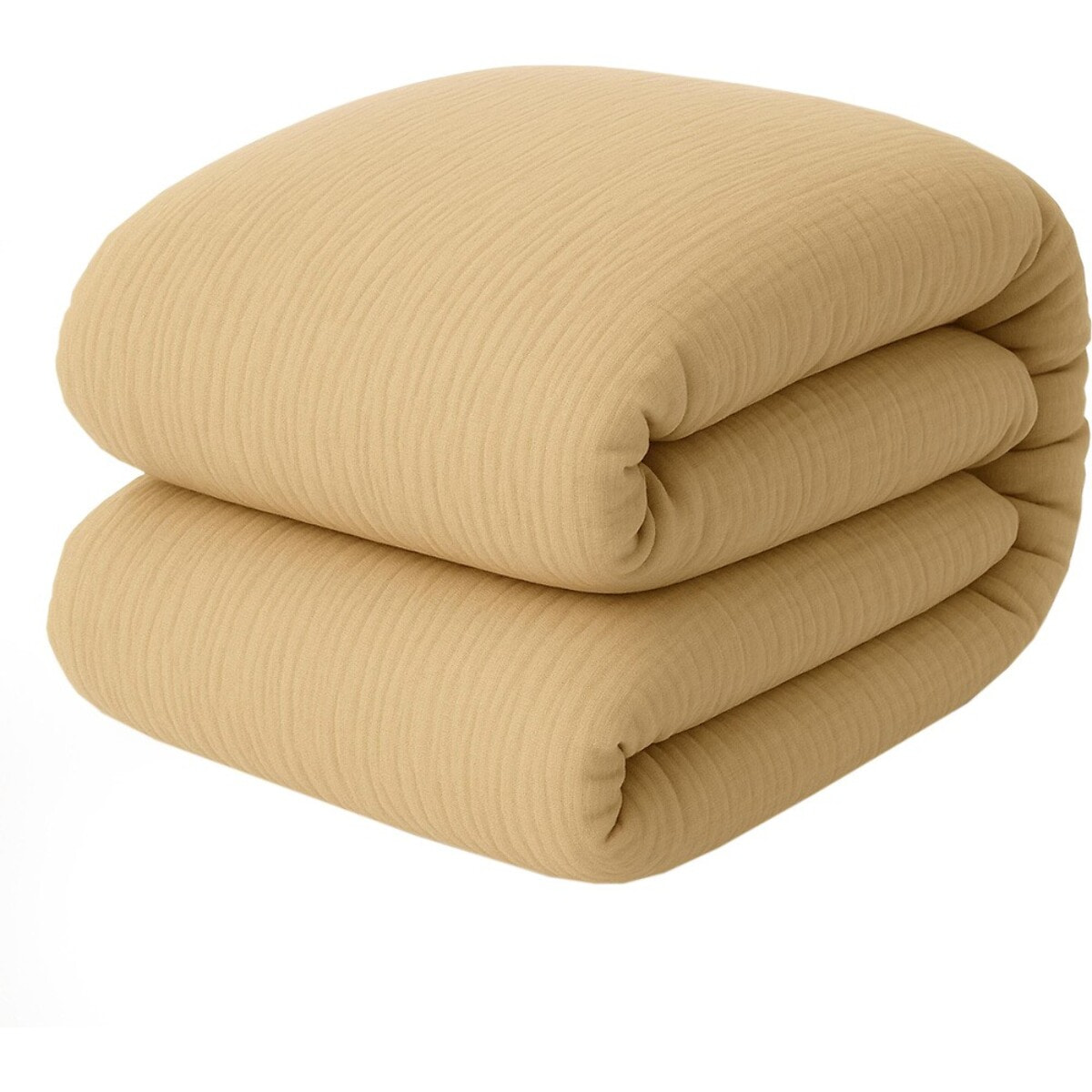 Drap housse gaze de coton lavé ecru naturel