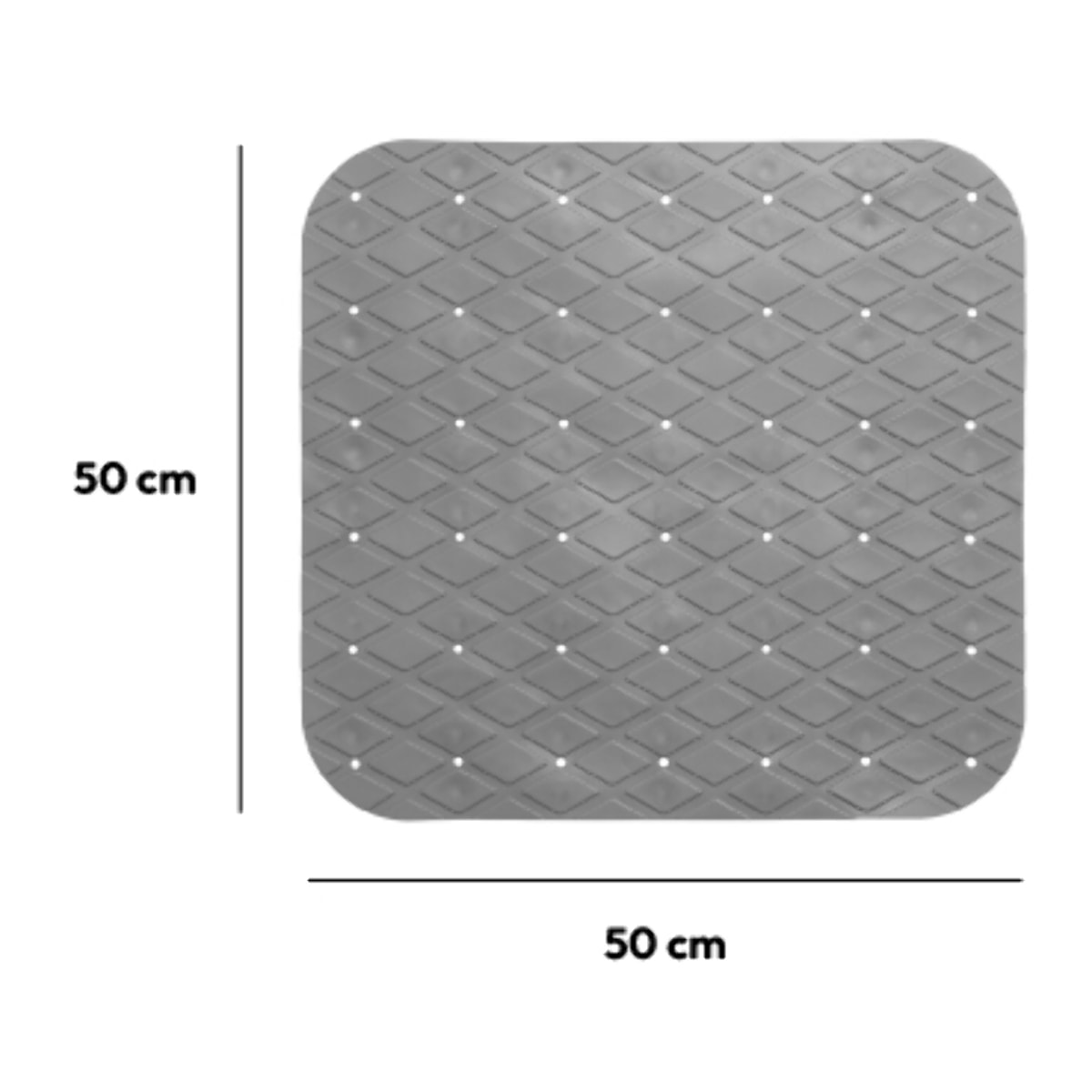 Tapis anti-dérapant 50x50cm Gris galet