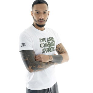 Camiseta de hombre de algodón con estampado de camuflaje Leone Military 1947