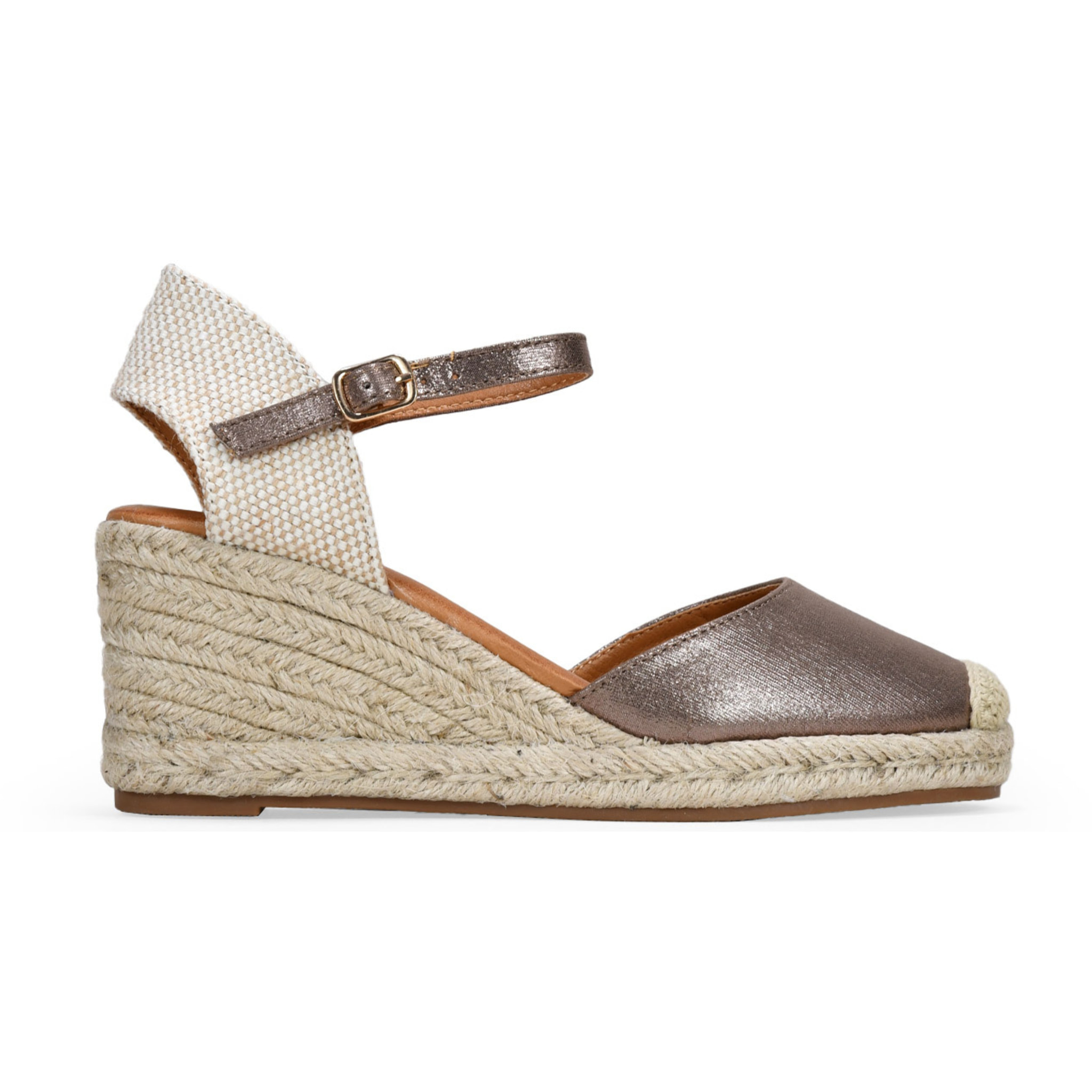 Alpargatas de cuña bronce con esparto