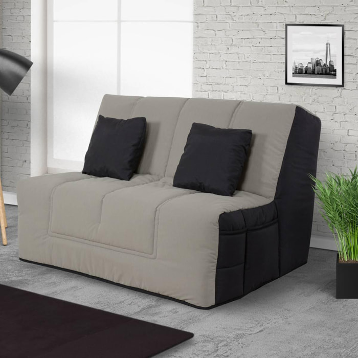 Banquette BZ WASHINGTON 160x200, matelas Simmons, coton gris