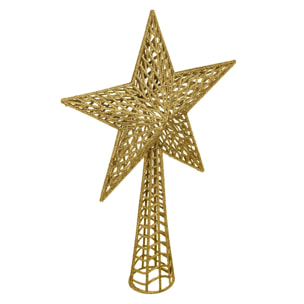 estrella de árbol de navidad brillante h.38cm en color oro