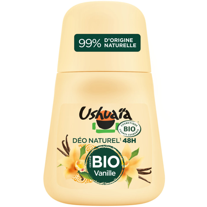 Lot de 12 - Ushuaia Déodorant Bille Certifié Bio 48h Vanille, 50 ml