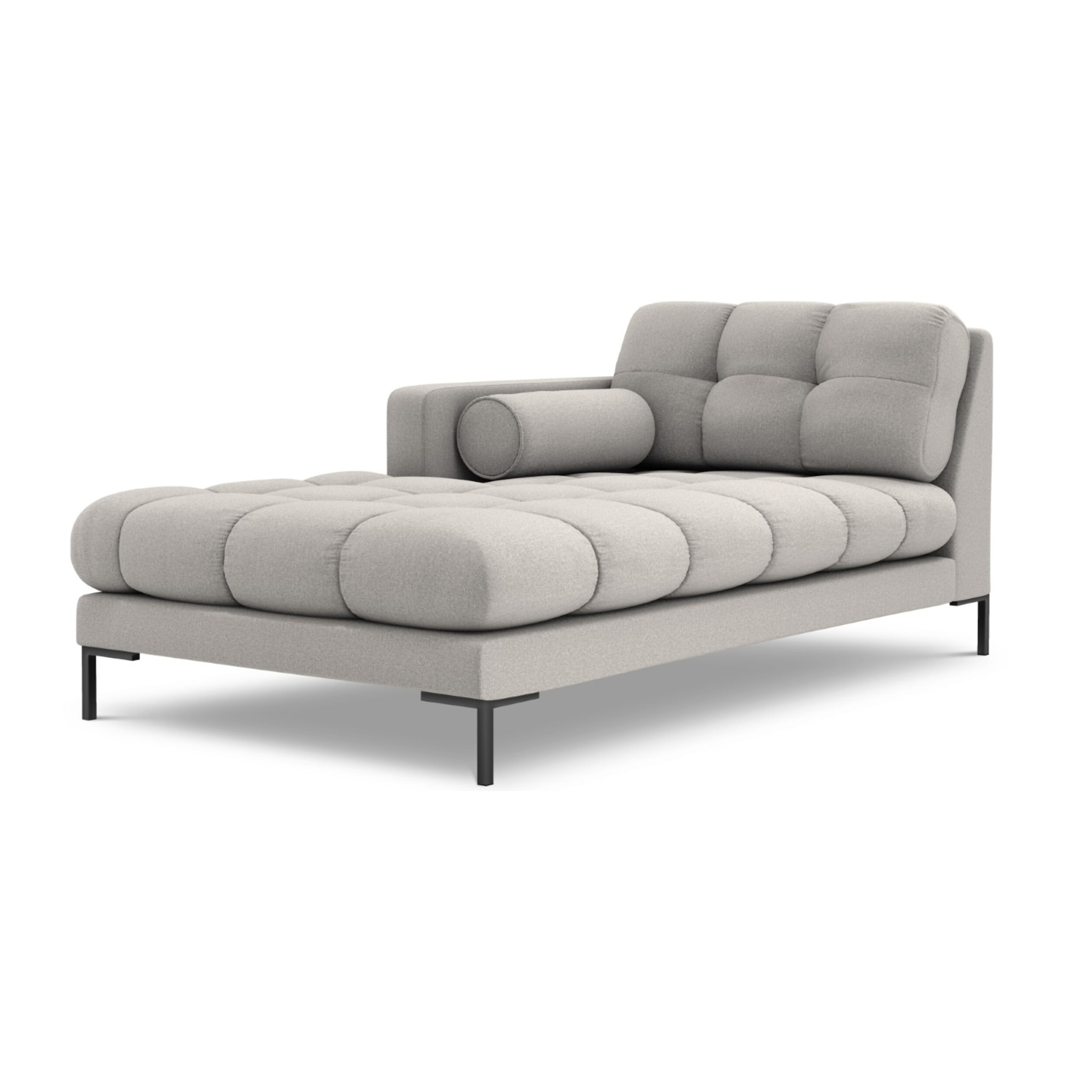 Méridienne gauche "Bali" en tissu structurel gris clair