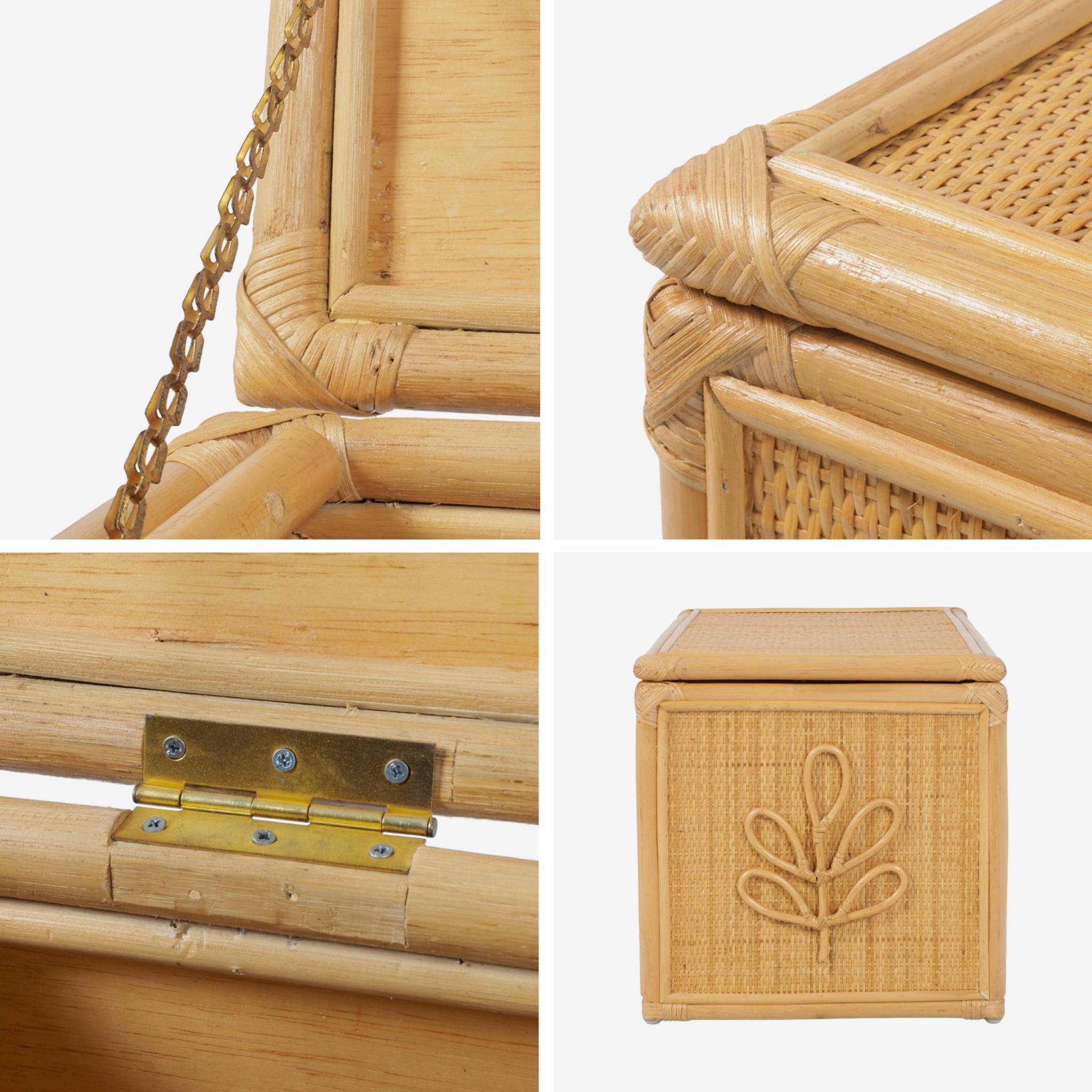 Coffre à jouets enfant bohème en rotin naturel - 80 x 40 x 40 cm - Arlo