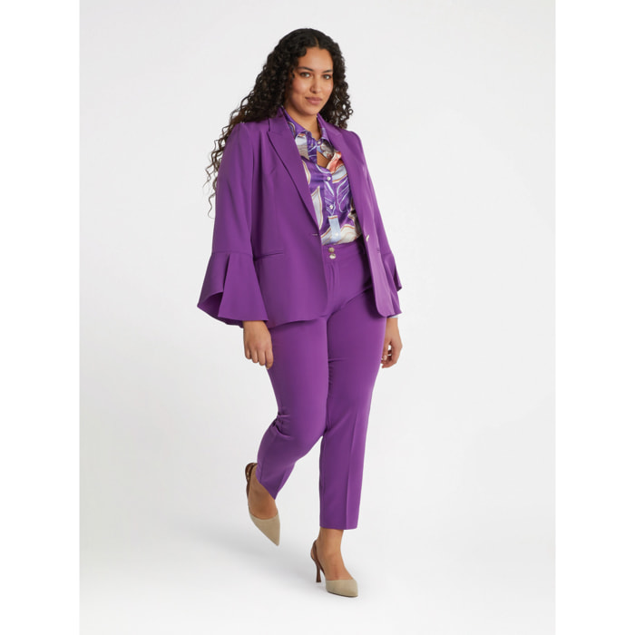 Fiorella Rubino - Chaqueta con mangas de pétalos - Violeta