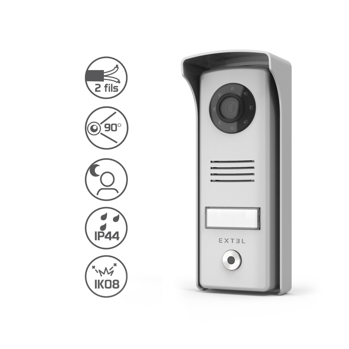 Visiophone filaire Extel Compact avec adaptateur modulaire
