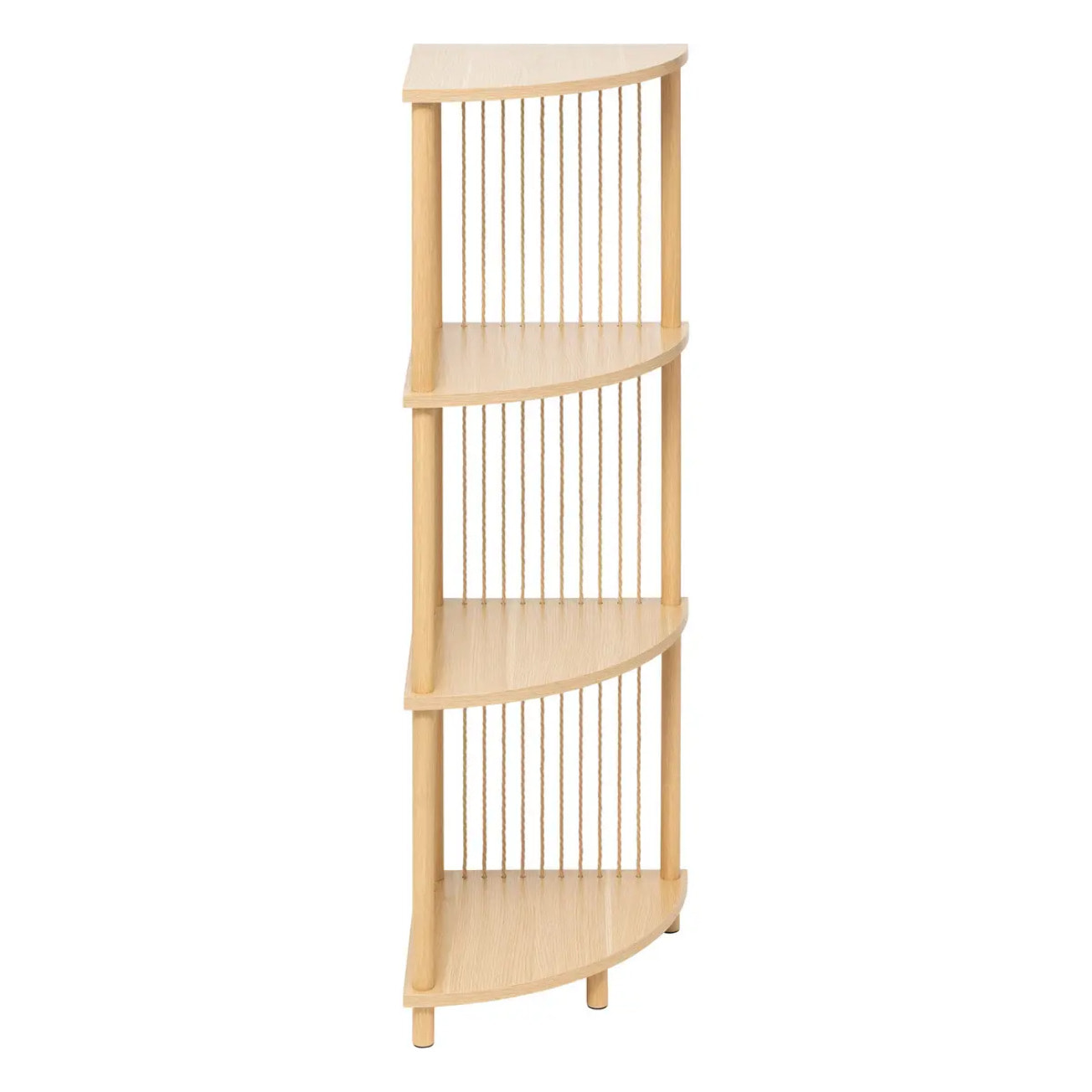 Etagère d'angle "Kord" 4 niveaux effet bois clair