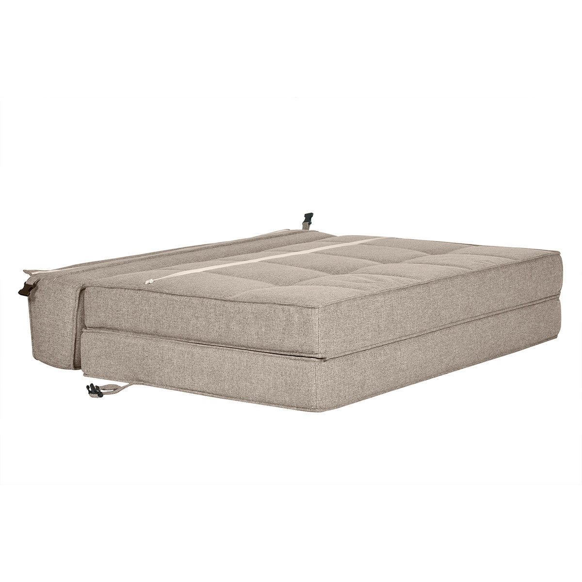 Chauffeuse 2 places convertible en tissu taupe KATY