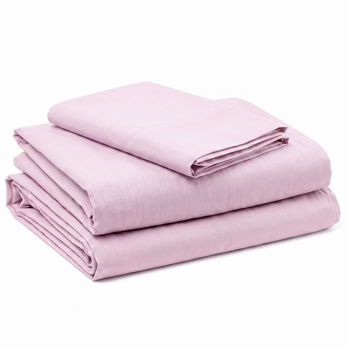 Completo lenzuola in cotone - Rosa