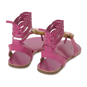 Sandalias planas fucsia con pedrería