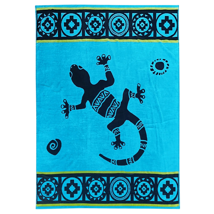 Serviette de plage éponge velours Jacquard - Guadalmar - 140x180cm - 400g/m²
