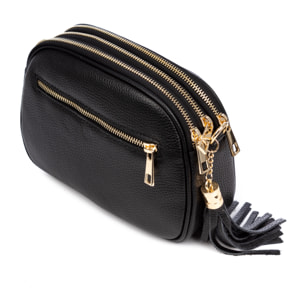 Aliminusa bolso bandolera Mujer. Piel auténtica Gamuza y Dollaro.