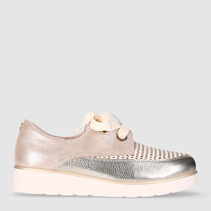 Zapatos de Piel - Platino - Tacón: 3 cm