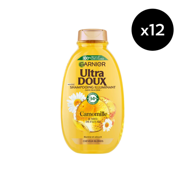 Lot de 12 - Garnier Ultra Doux Shampooing Illuminant camomille 300ml