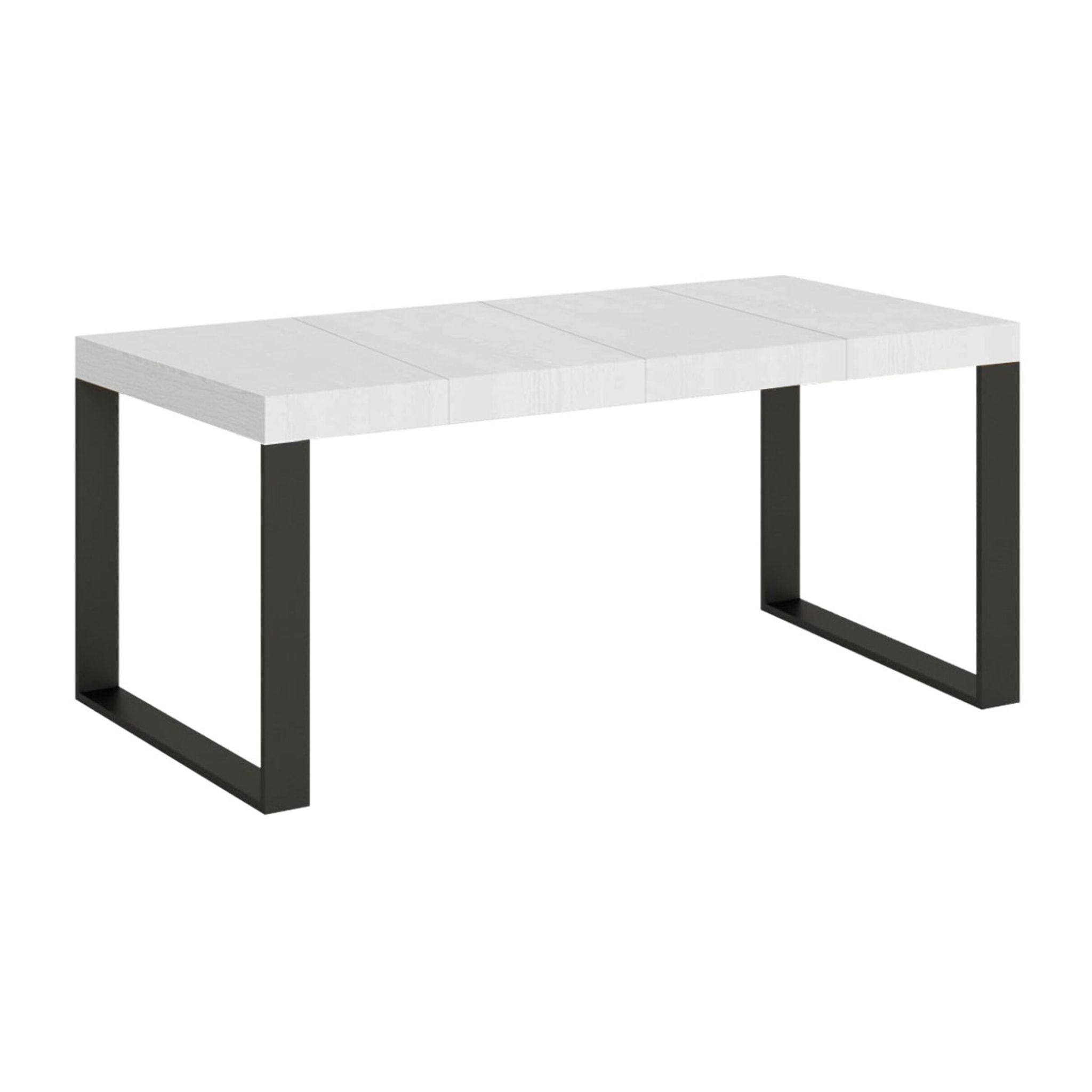 Tavolo allungabile 90x90/246 cm Tecno Premium Bianco Frassino telaio Antracite