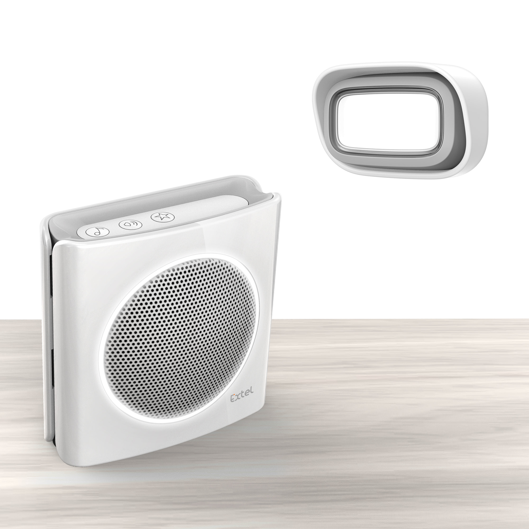 Carillon sans fil à piles personnalisable portée 200m. six sonneries diBi Flash coloris blanc - Extel - 081735