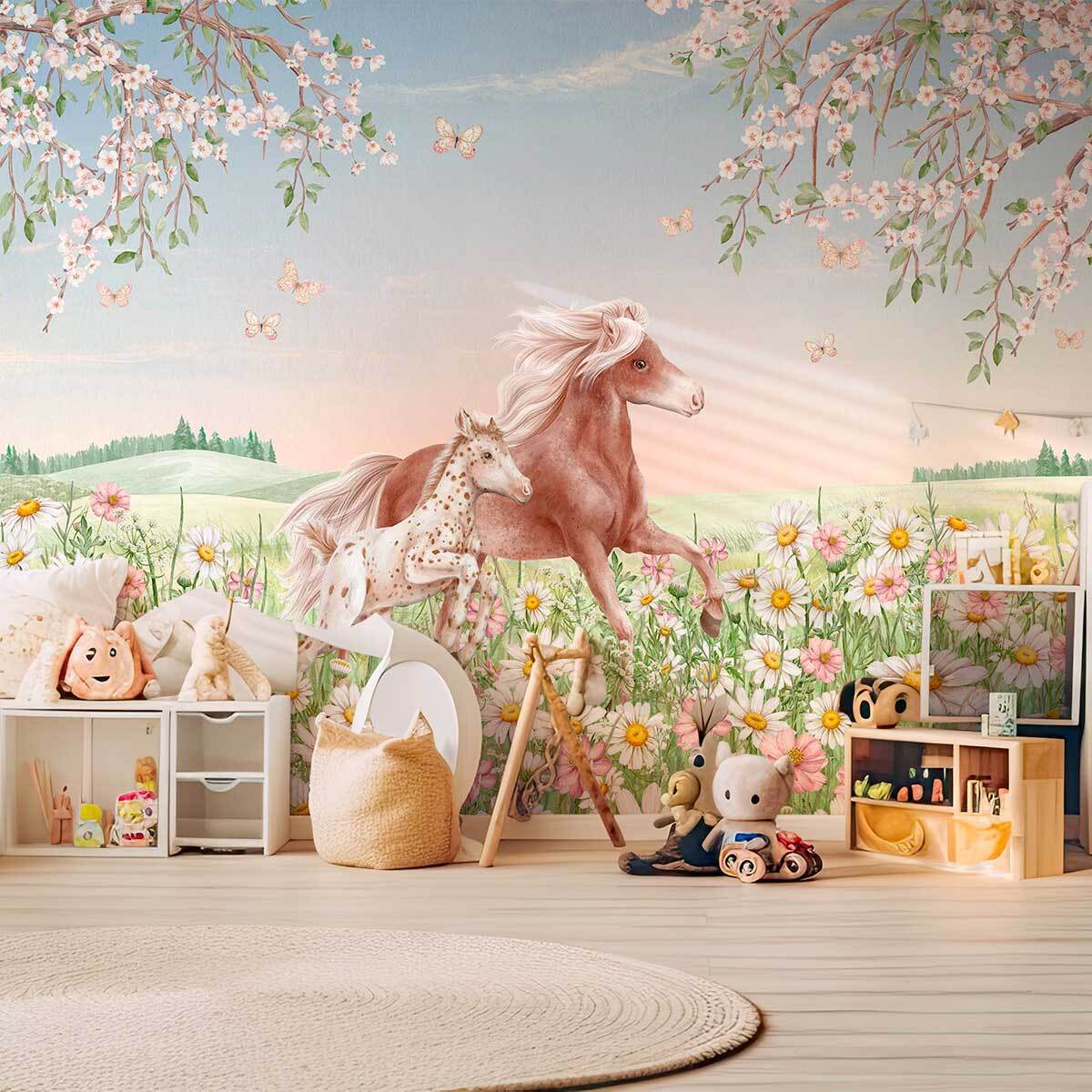 Papier peint panoramique ccène champêtre Intissé