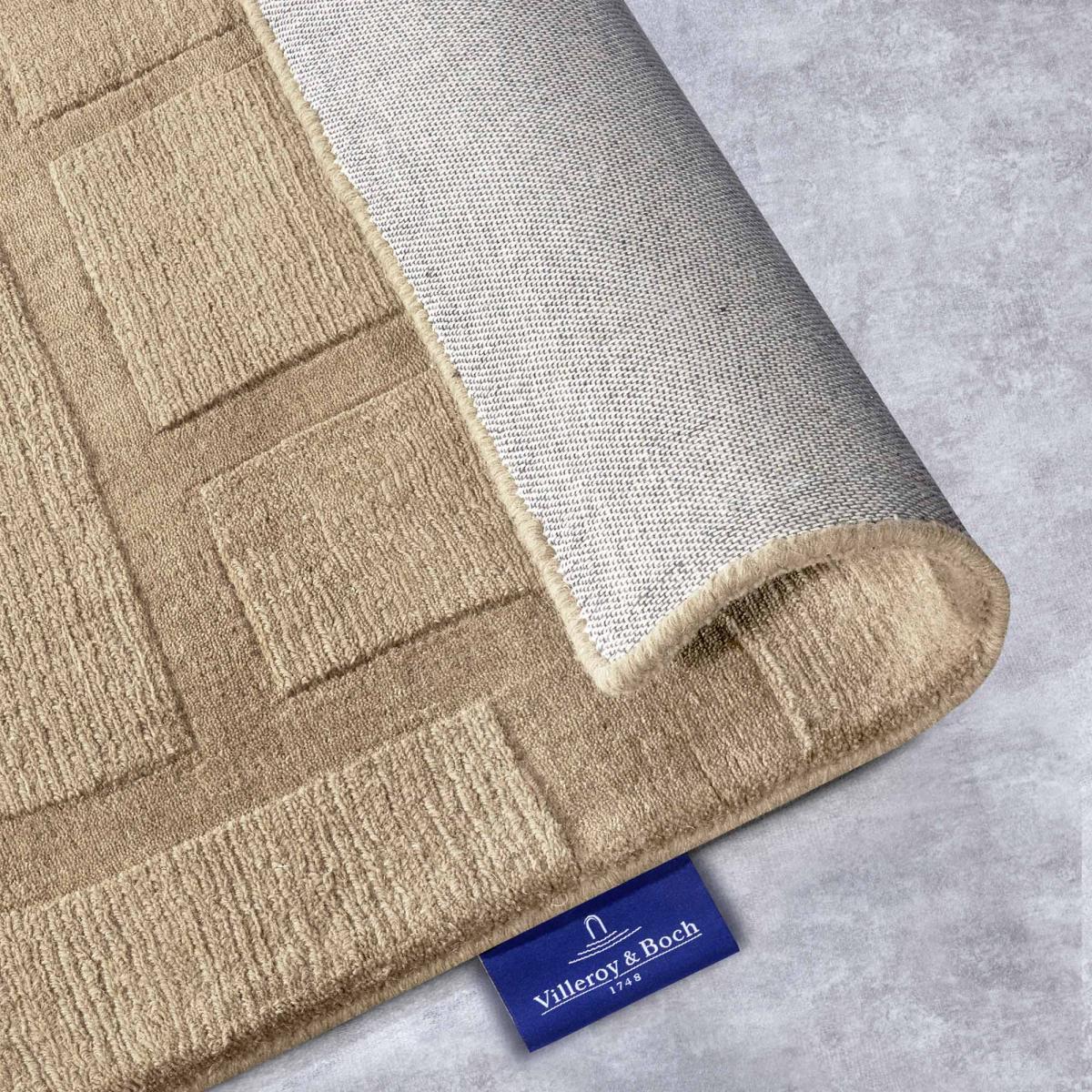 Tapis salon motif géométrique, laine tissée main, ziya authentique