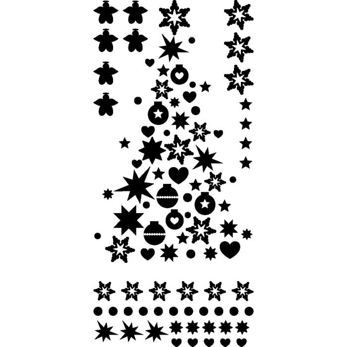 Sticker Décoration de noël, sapin - or - Autocollants adhésifs noël - décoration fêtes
