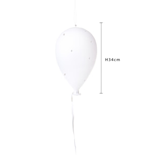 Palloncino In Vetro Con Filo. Altezza 34 Cm - Pezzi 1 - 20X34X20cm - Colore: Bianco - Bianchi Dino - Oggettistica, Componenti D'Arredo