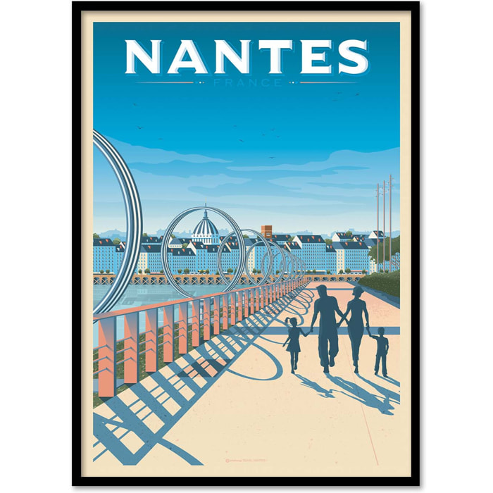 Affiche - Nantes - Olahoop Travel Posters