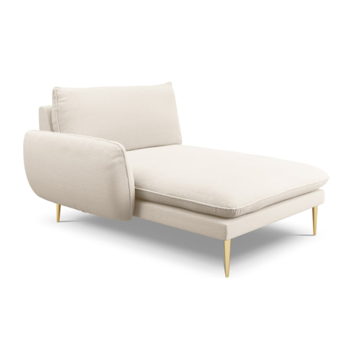 Méridienne gauche "Vienna" en bouclé beige