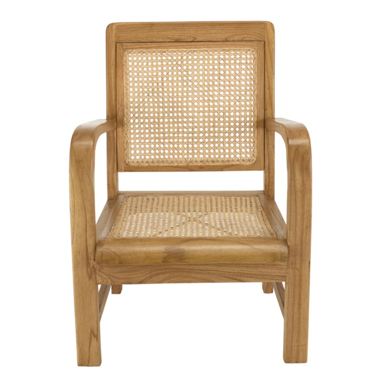 DAK - Fauteuil marron clair Mindi et cannage