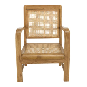 DAK - Fauteuil marron clair Mindi et cannage