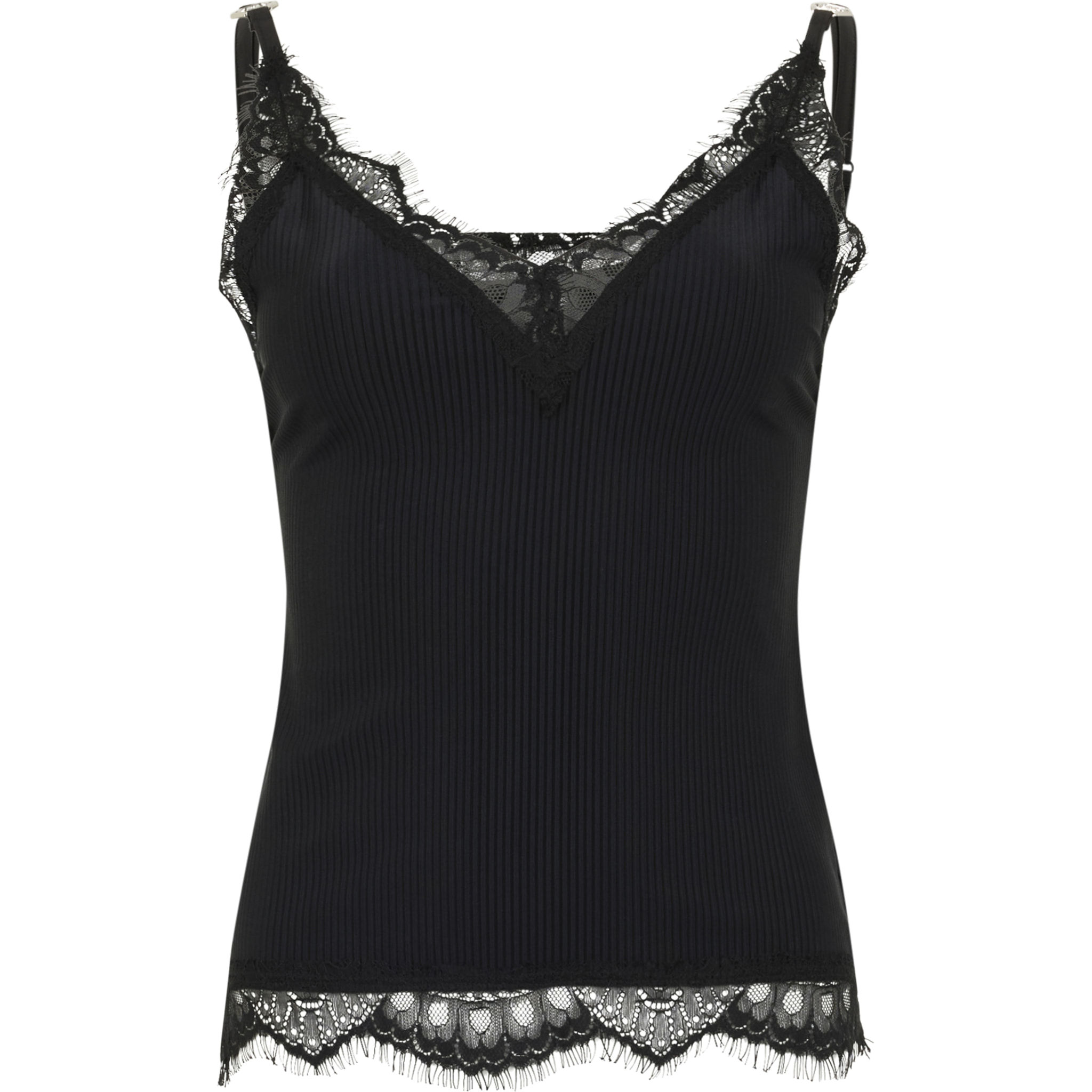 PHILIPP PLEIN Shiny Rib Tank Top Lace