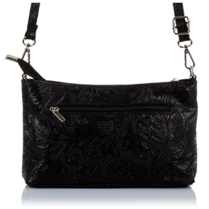 Martia Borsa a tracolla Donna.Pelle autentica Camoscio Incisa Arabesco