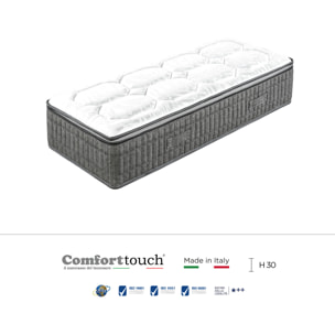 "Diamond" H30 cm 90x200 guanciale Memory OMAGGIO a molle insacchettate e 4cm memory Gel