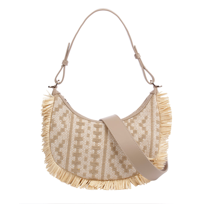 Biscubio Bolso de hombro Mujer. Fabricado en tela y piel sintética PU.