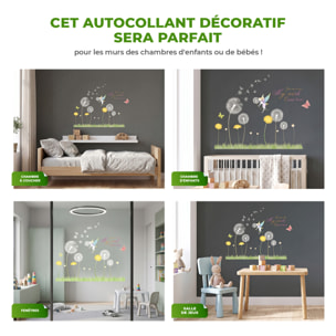 Stickers Muraux décoration adhésifs Pissenlit et petite fée