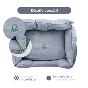 Cama para mascota con funda extraíble de Benetton color gris