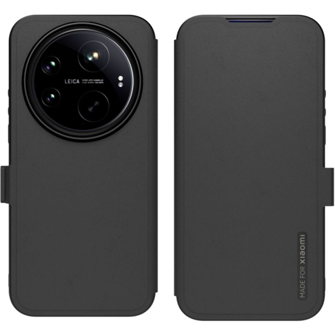 Etui avec cordon MADE FOR XIAOMI premium noir + dragonne Xiaomi 17 Ultra