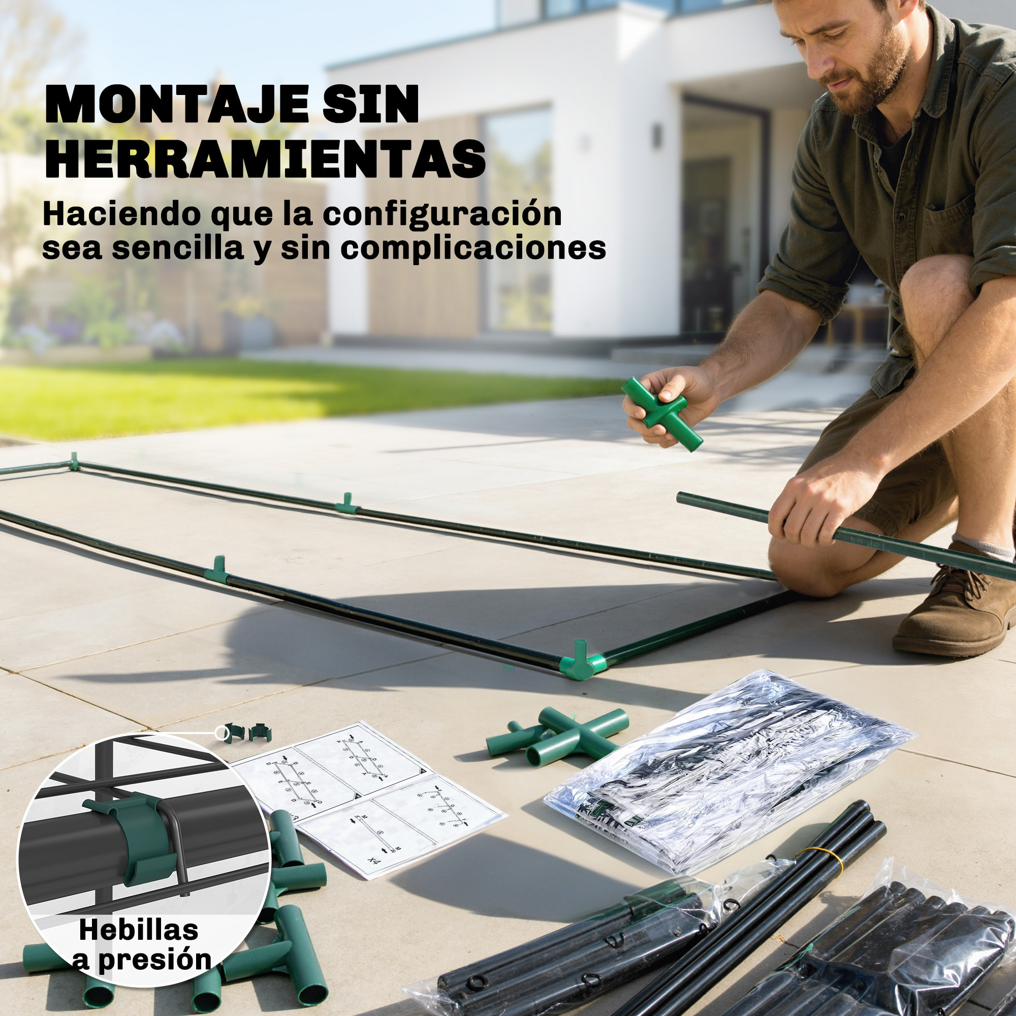 Invernadero Pequeño de 3 Niveles, Invernadero de Exterior con 2 Puertas Enrollables, Marco de Acero y Cubierta de Plástico Anti-UV para Cultivar Plantas, Flores, 143x46x165 cm, Transparente