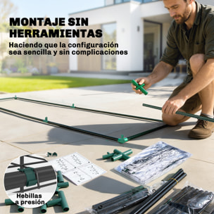 Invernadero Pequeño de 3 Niveles, Invernadero de Exterior con 2 Puertas Enrollables, Marco de Acero y Cubierta de Plástico Anti-UV para Cultivar Plantas, Flores, 143x46x165 cm, Transparente