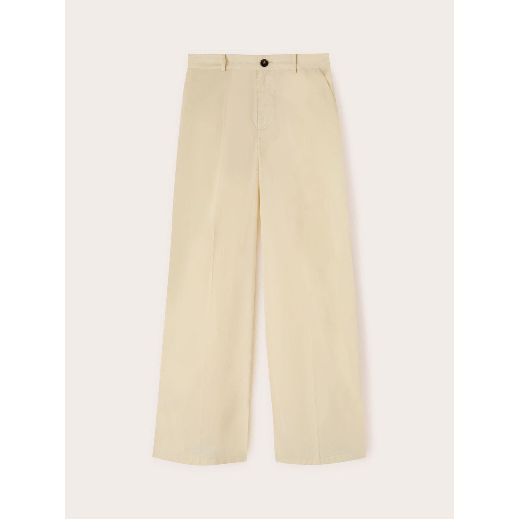 Motivi - Pantalones de pierna ancha de algodón - Blanco