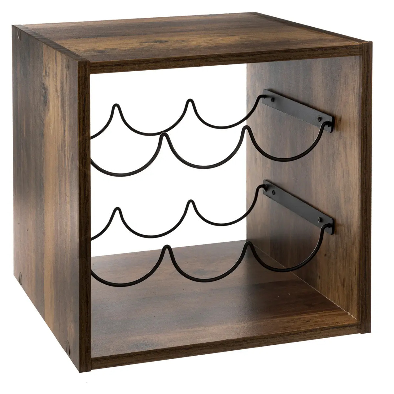 Rangement 6 bouteilles indus "Mix N' Modul" effet bois foncé