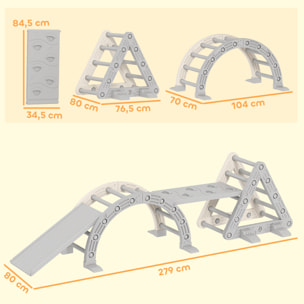 Triangle escalade enfant arc d'escalade rampe double-face pour grimper glisser chaise à bascule HDPE gris