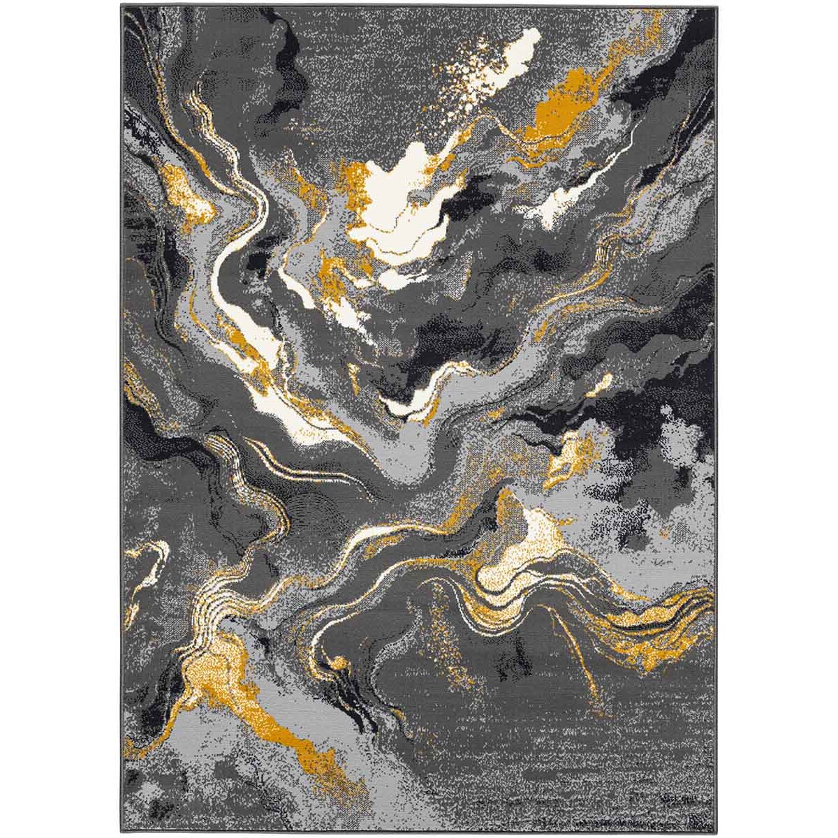 Tappeto Moderno Design Grigio Giallo