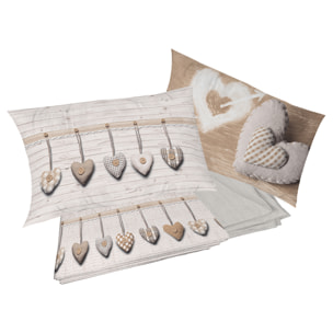 Completo letto cuore appeso beige