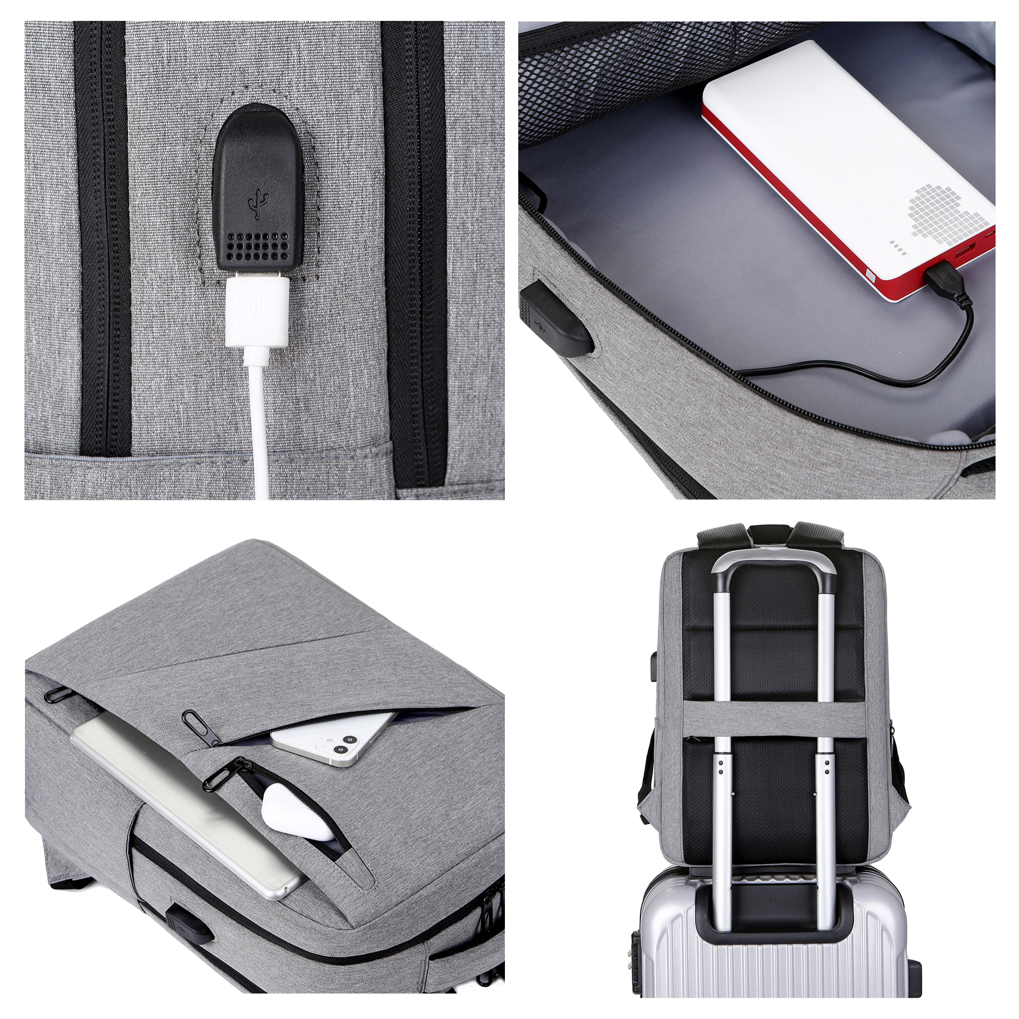 DAM Mochila para Laptop con interfaz de carga USB. 30x15x47 Cm. Color: Azul