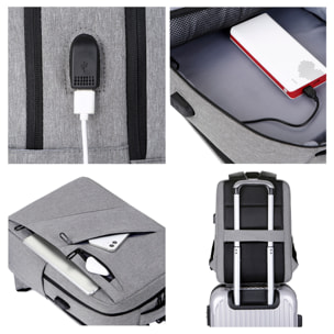 DAM Mochila para Laptop con interfaz de carga USB. 30x15x47 Cm. Color: Azul