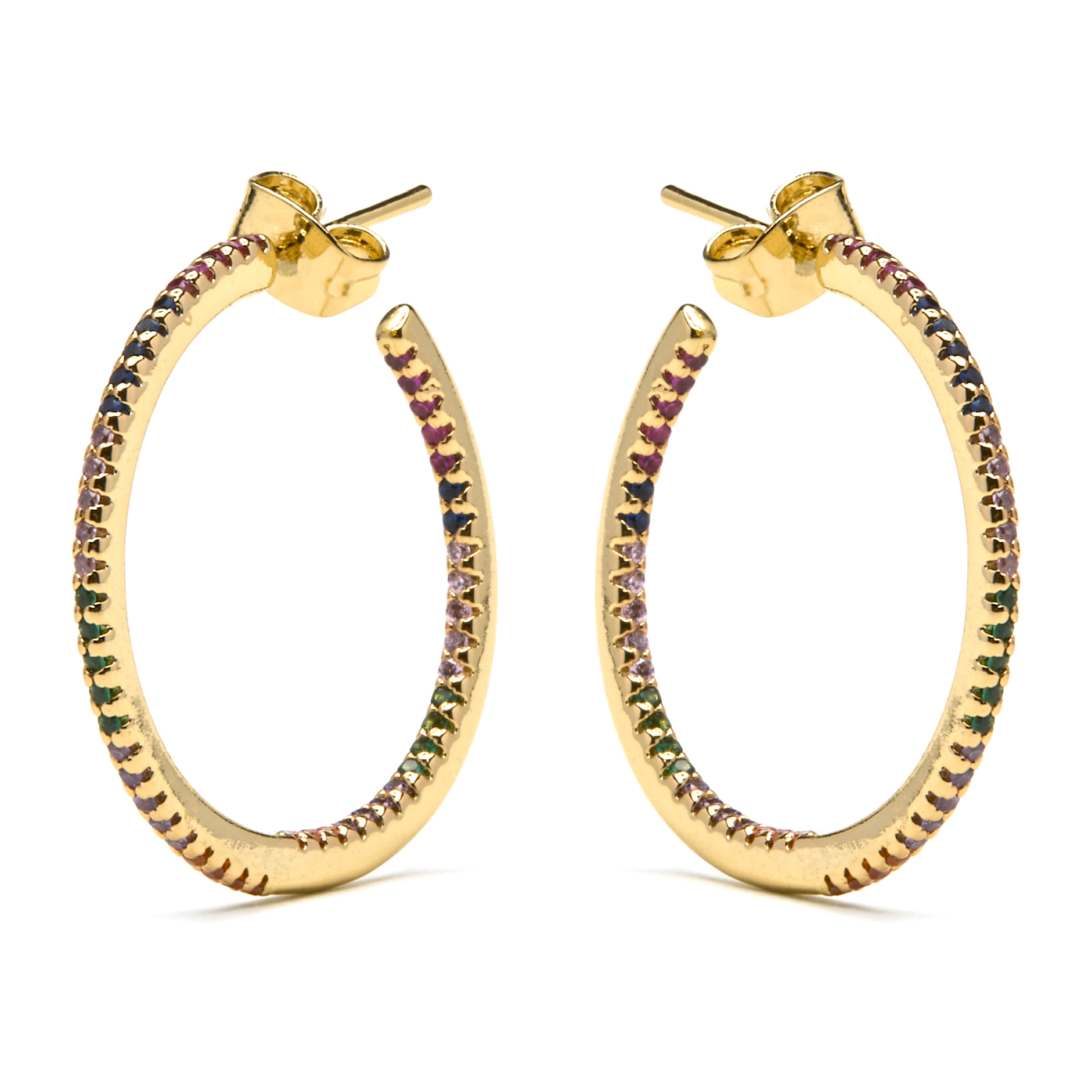 Pendientes con Circonita Brillante acabado oro 18k