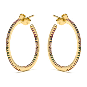 Pendientes con Circonita Brillante acabado oro 18k
