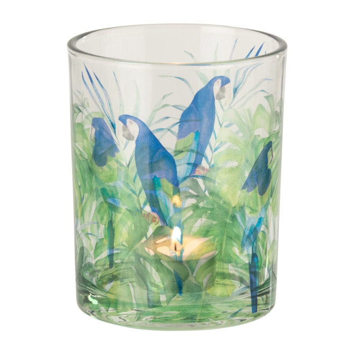 J-Line Photophore Perroquet - verre - bleu/vert - medium