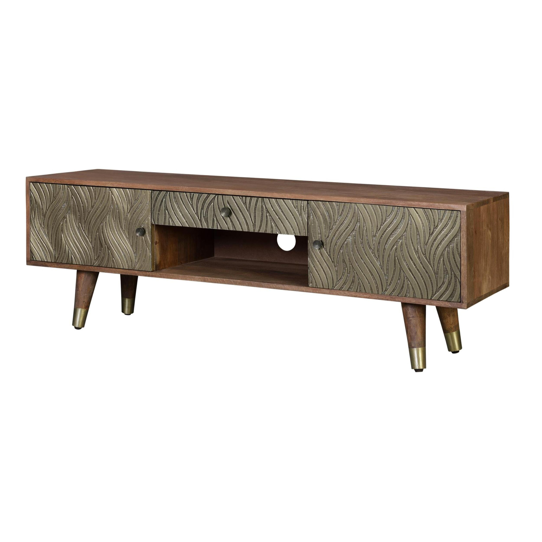 Mueble TV - madera de mango - 46x140x40cm